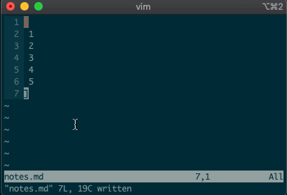 Append comma on lines 2-5 with `:2,5normal A,`