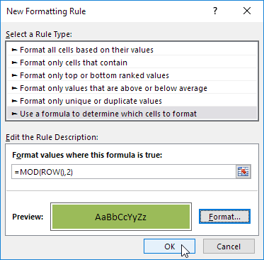 New Formatting Rule New Formatting Rule
