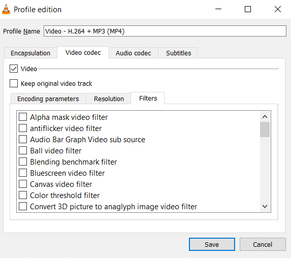 Profile Edition in Filter Profile Edition in Filter