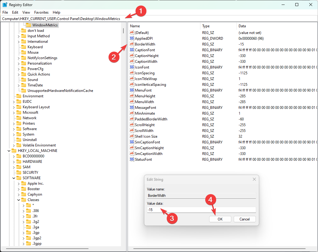 regedit_Border Width